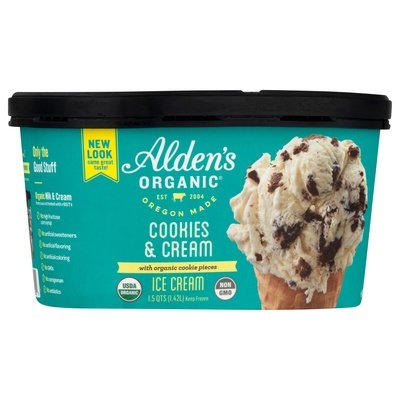 Aldens Organic Ice Cream Cookies & Cream 3/48 OZ [UNFI #798397] [ebt]
