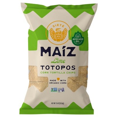 Siete Corn Tortilla Chips Lime Totopos 6/7.5 OZ [UNFI #2943553] [ebt]