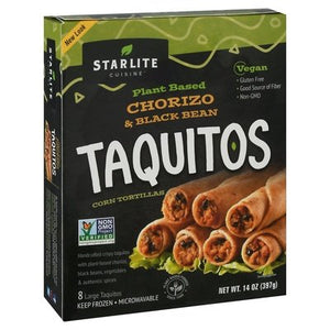 Starlite Cuisine Taquitos Chorizo & Black Bean 6/14 OZ [UNFI #1502889] [ebt]