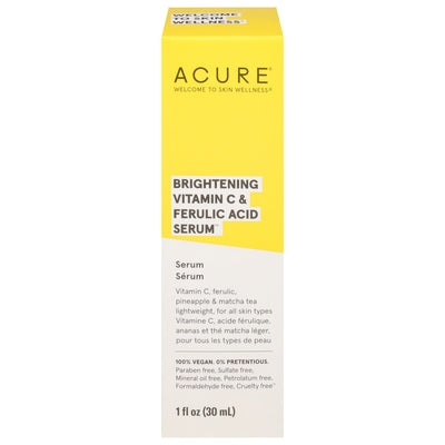 Acure Serum Brightening Vitamin C & Ferulic Acid 1/1 OZ [UNFI #2532893] T