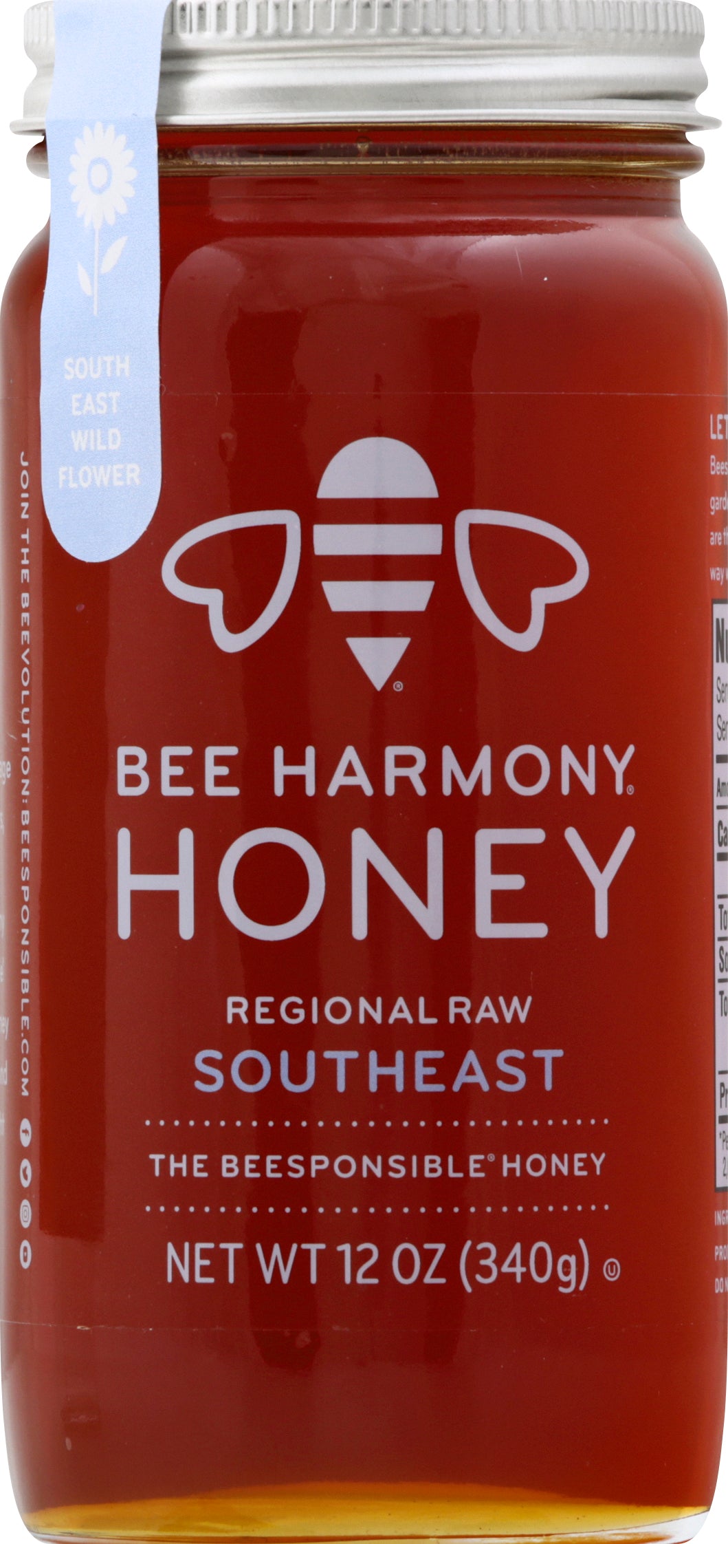 Bee Harmony Honey Regional Raw Southeast Wild Flower 6/12 OZ [UNFI #2239291] [ebt]