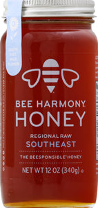 Bee Harmony Honey Regional Raw Southeast Wild Flower 6/12 OZ [UNFI #2239291] [ebt]