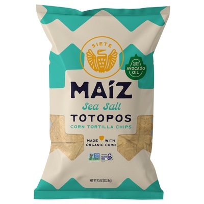 Siete Corn Tortilla Chips Sea Salt Totopos 6/7.5 OZ [UNFI #2943579] [ebt]