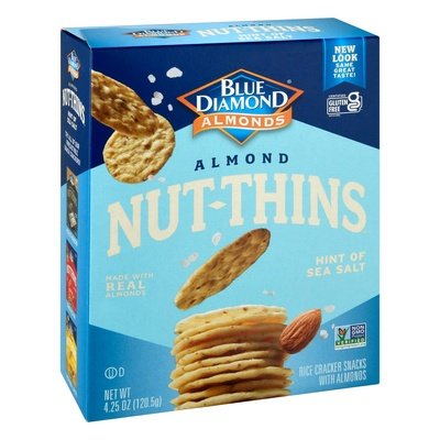 Blue Diamond Rice Crackers Snacks With Almonds Hint Of Sea Salt 12/4.25OZ [UNFI #0257568] [ebt]