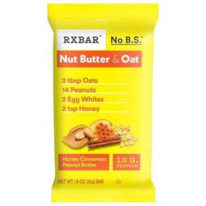 Rxbar Protein Bar Nut Butter & Oat Honey Cinnamon Peanut Butter 12/1.9 OZ [UNFI #2836856] [ebt]