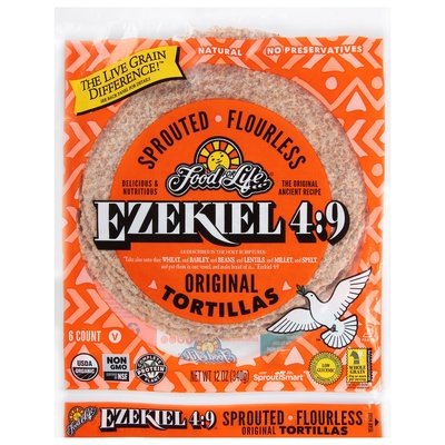 Food For Life Tortillas Sprouted Flourless Original 12/12 OZ [UNFI #155093] [ebt]