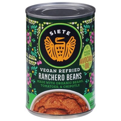 Siete Ranchero Beans Vegan Refried 12/16 OZ [UNFI #2885085] [ebt]