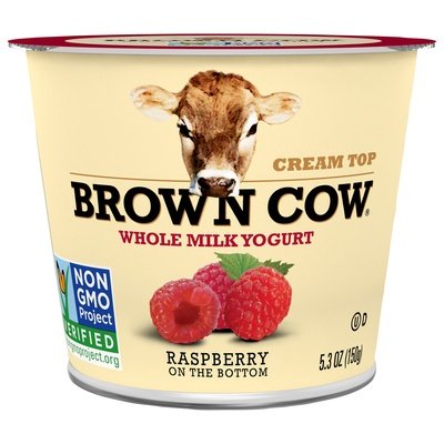 Brown Cow Yogurt Whole Milk Raspberry 12/5.3 OZ [UNFI #2068625] [ebt]