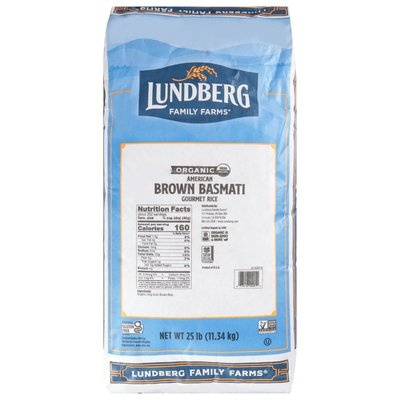 Lundberg Family Farms Gourmet Rice Organic Brown Basmati American 25 Lb [UNFI #0191924] [ebt]