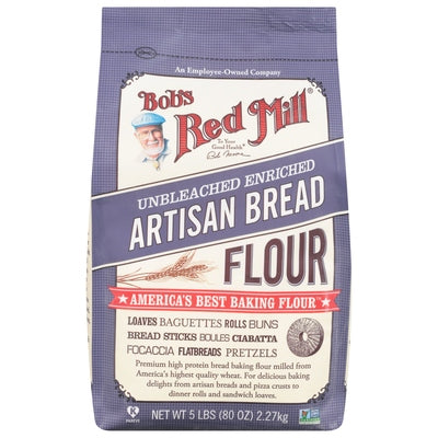 Bobs Red Mill Artisan Bread Flour Unbleached Enriched 4/5 LB [UNFI #3080629] [ebt]