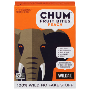 Chum Fruit Bites Fruit Bites Peach 6/2.8 OZ [UNFI #2847622] [ebt]