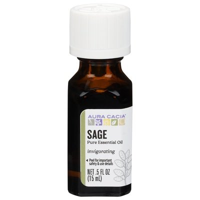 Aura Cacia Pure Essential Oil Sage Invigorating 1/.5 OZ [UNFI #445643] T