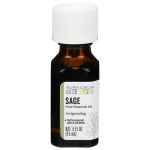 Aura Cacia Pure Essential Oil Sage Invigorating 1/.5 OZ [UNFI #445643] T