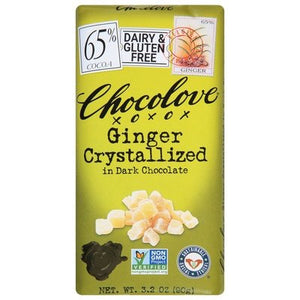 Chocolove Ginger Crystallized In Dark Chocolate 65% Cacao 12/3.2 OZ [UNFI #0102152] [ebt]