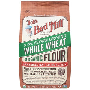 Bobs Red Mill Whole Wheat Flour Organic 100% Stone Ground 8/5 LB [UNFI #3080785] [ebt]