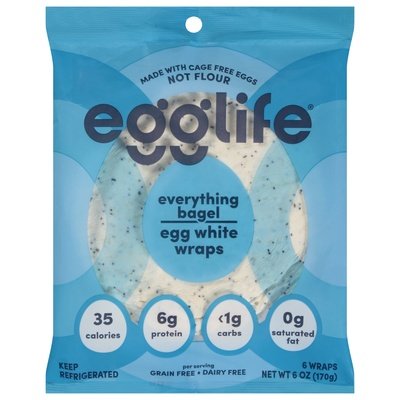 Egglife Egg White Wraps Everything Bagel 12/6 CT [UNFI #2802635] [ebt]