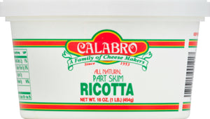 Calabro Cheese Cheese Part Skim Ricotta 12/16 OZ [UNFI #0727446] [ebt]
