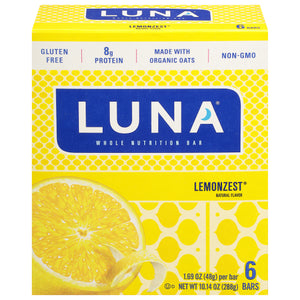 Clif Luna Nutrition Bars Whole Lemonzest 6/6/1.69OZ [UNFI #1703370] [ebt]