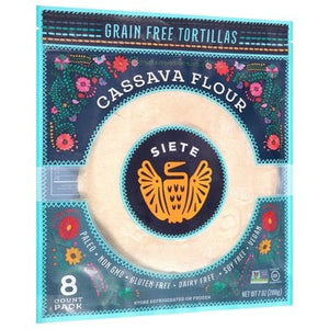 Siete Tortillas Grain Free Cassava Flour 8 Pack 12/7 OZ [UNFI #1804764] [ebt]