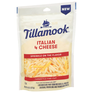 Tillamook Shredded Cheese Italian 4 Cheese Farmstyle Fine Cut 12/8 OZ [UNFI #2822294] [ebt]