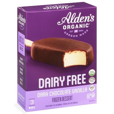 Aldens Organic Frozen Dessert Dairy Free Dark Chocolate Vanilla 12/3/9 OZ [UNFI #2808236] [ebt]