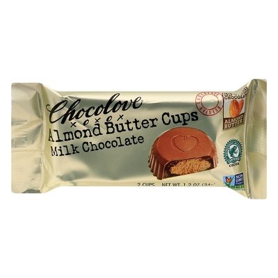 Chocolove Milk Chocolate Almond Butter Cups 33% Cocoa 12/1.2 OZ [UNFI #2950269] [ebt]