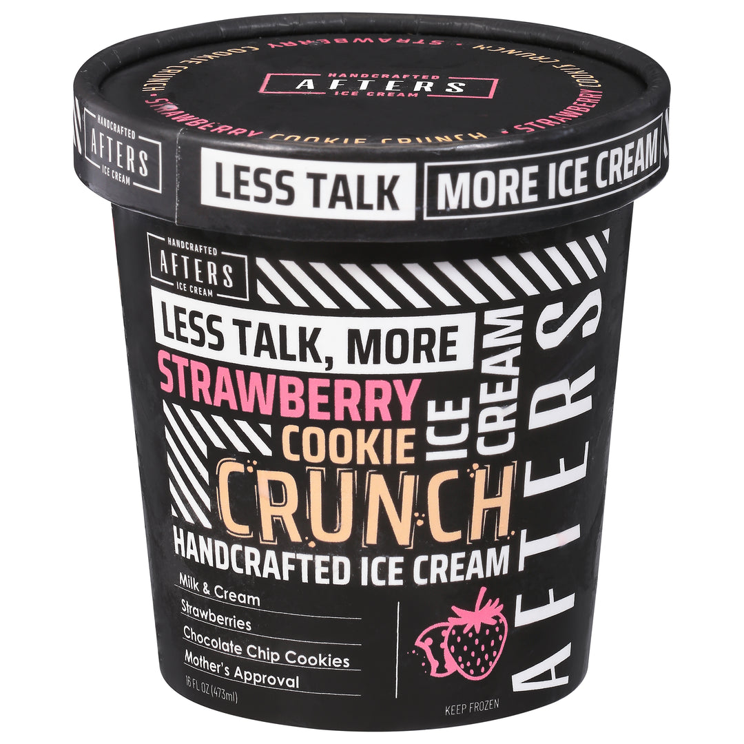 Afters Ice Cream Ice Cream Strawberry Cookie Crunch Handcrafted 8/16 FZ [UNFI #3015211] [ebt]