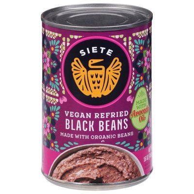 Siete Black Beans Vegan Refried 12/16 OZ [UNFI #2821544] [ebt]