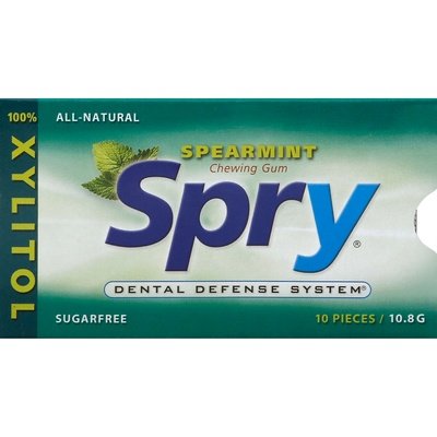 Spry Chewing Gum Sugarfree Spearmint 20/10 CT [UNFI #1701317] [ebt]