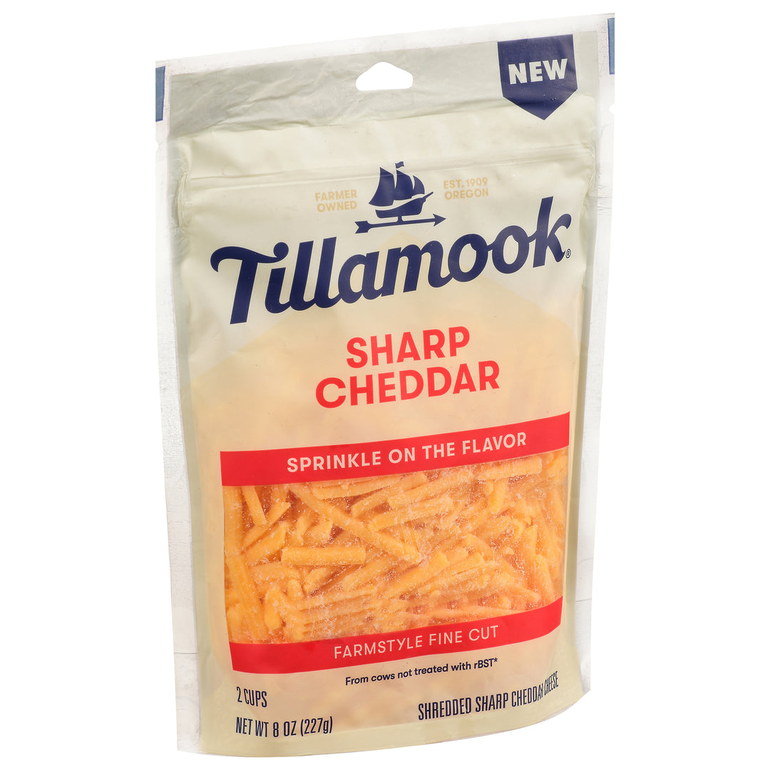 Tillamook Shredded Cheese Sharp Cheddar Farmstyle Fine Cut 12/8 OZ [UNFI #2822286] [ebt]