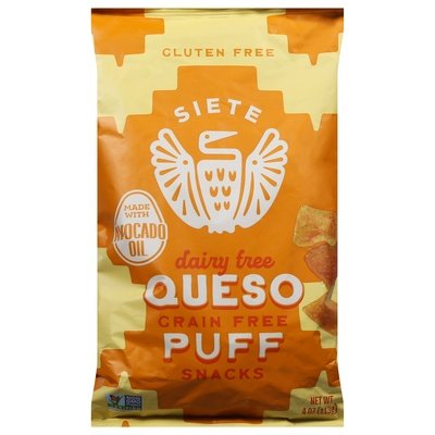 Siete Puff Snacks Dairy Free Queso 6/4 OZ [UNFI #2960136] [ebt]