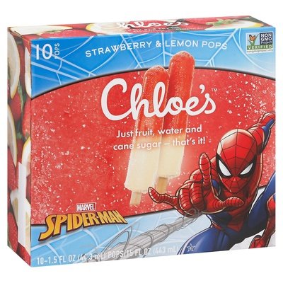Chloes Pops Strawberry & Lemon Marvel Spider-Man 6/10/1.5FZ [UNFI #2541944] [ebt]