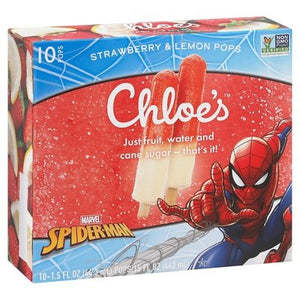 Chloes Pops Strawberry & Lemon Marvel Spider-Man 6/10/1.5FZ [UNFI #2541944] [ebt]