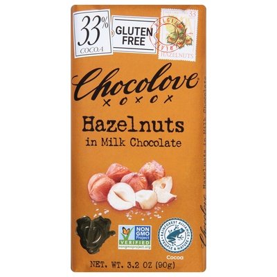 Chocolove Hazelnuts In Milk Chocolate 12/3.2 OZ [UNFI #0901421] [ebt]