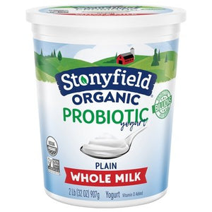 Stonyfield Organic Yogurt Probiotic Whole Milk Plain 6/32 OZ [UNFI #0379404] [ebt]