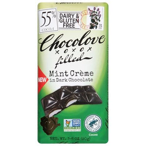 Chocolove Mint Creme in Dark Chocolate 55% Cocoa 10/3.2 OZ [UNFI #2792356] [ebt]