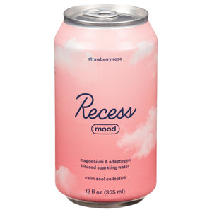 Recess Sparkling Water Strawberry Rose Mood 12/12 FZ [UNFI #2765154] [ebt] D