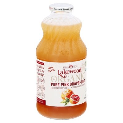 Lakewood Juice Organic Pure Pink Grapefruit Fresh Pressed 6/32 OZ [UNFI #2382620] [ebt]