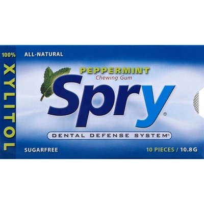 Spry Chewing Gum Sugarfree Peppermint 20/10 CT [UNFI #1701309] [ebt]