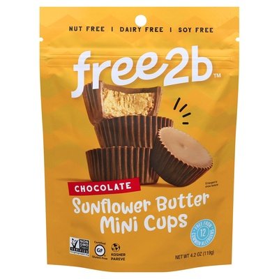 Free2B Sunflower Butter Mini Cups Chocolate 6/4.2 OZ [UNFI #2154771] [ebt]