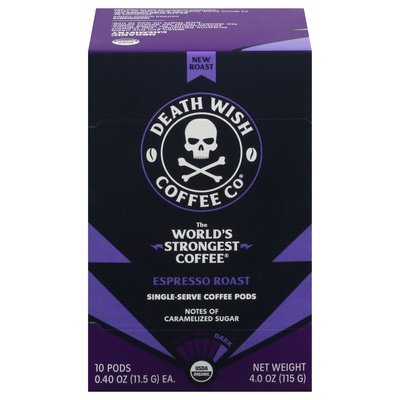 Death Wish Coffee Coffee Dark Espresso Roast Single-Serve Pods 6/10 CT [UNFI #2867729] [ebt]