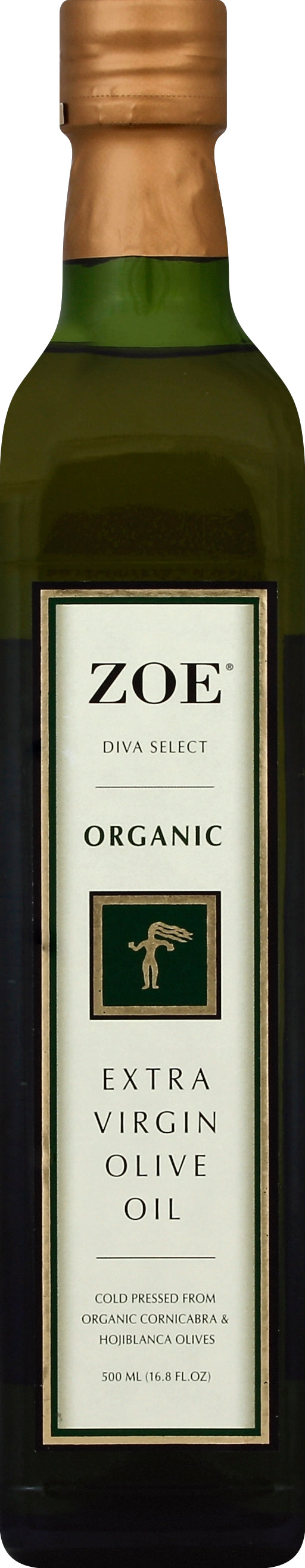 Zoe Olive Oil Extra Virgin Organic 6/500 ML [UNFI #0140707] [ebt]