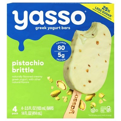 Yasso Greek Yogurt Bars Pistachio Brittle 8/4/3.5 OZ [UNFI #2565851] [ebt]