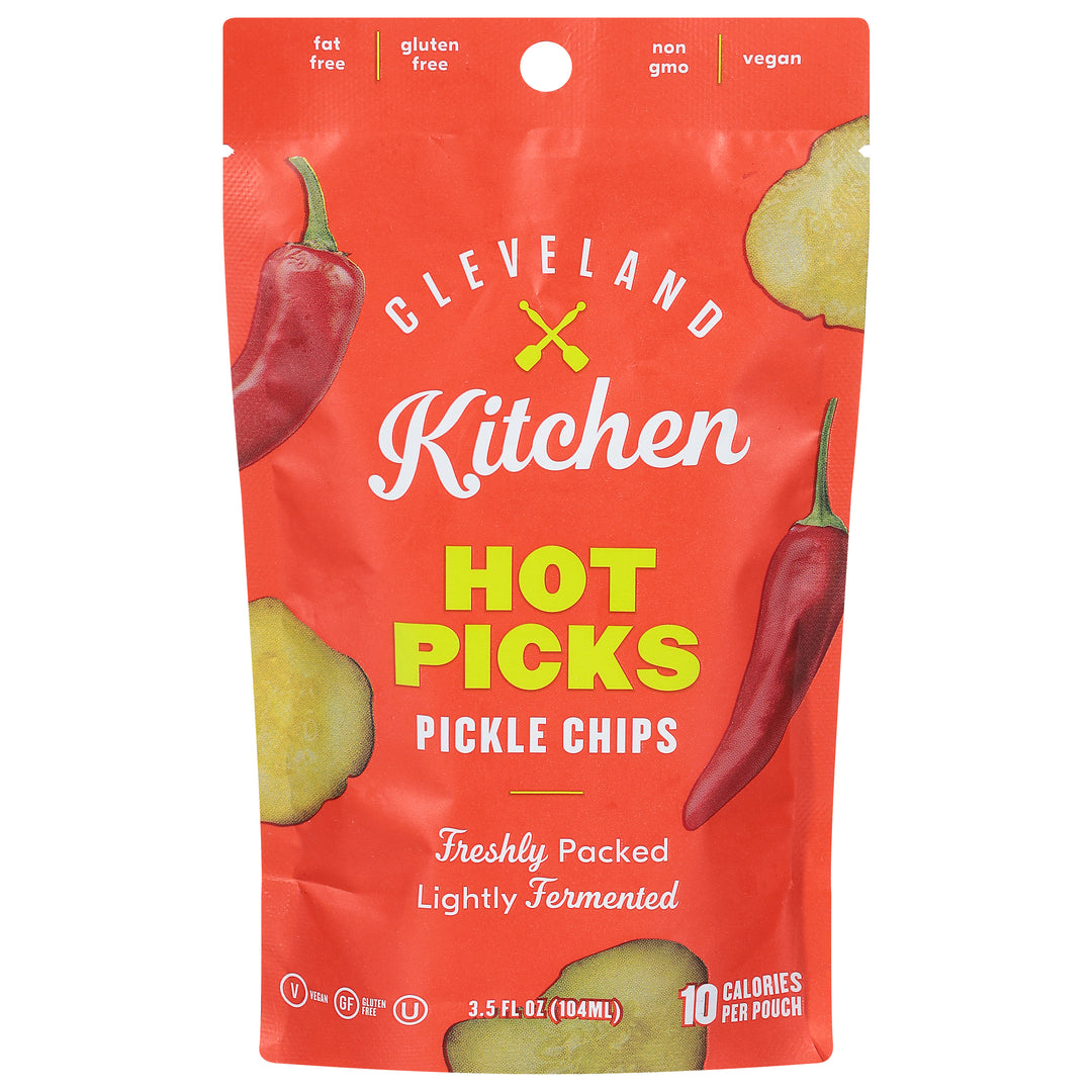 Cleveland Kitchen Pickle Chips Hot Picks 12/3.5 OZ [UNFI #3057569] [ebt]