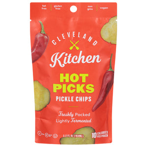 Cleveland Kitchen Pickle Chips Hot Picks 12/3.5 OZ [UNFI #3057569] [ebt]