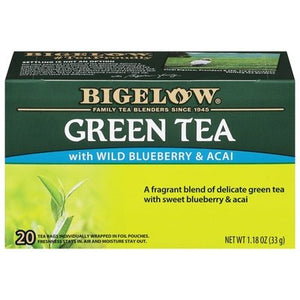 Bigelow Green Tea With Wild Blueberry & Acai Tea Bags 6/20 Bag [UNFI #0492090] [ebt]