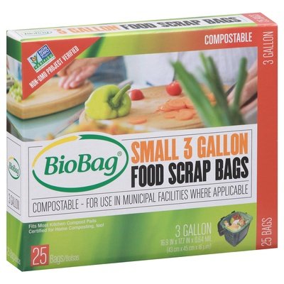 Biobag Food Scrap Bags Compostable Small 3 Gallon 12/25 CT [UNFI #586453] T