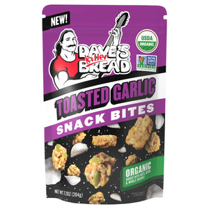 Daves Killer Bread Toasted Garlic Crunchy Snack Bites Garlic Organic Snacks 6/7.2 OZ [UNFI #3104775] [ebt]