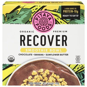 Pitaya Foods Smoothie Bowl Organic Chocolate/Banana/Sunflower Butter Recover 6/6 OZ [UNFI #3030897] [ebt]