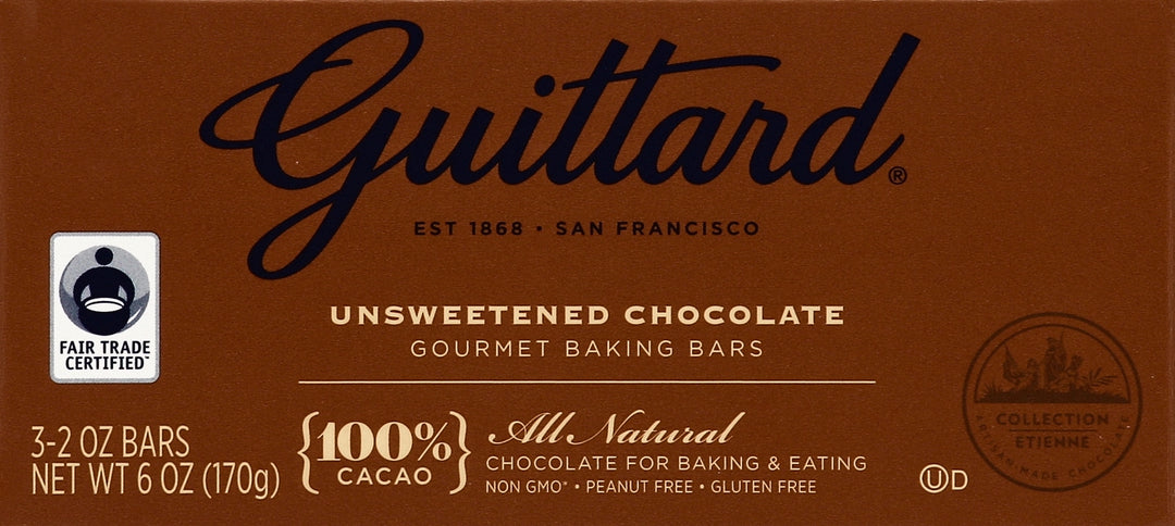Guittard Baking Bars Gourmet Unsweetened Chocolate 12/3/2 OZ [UNFI #1540822] [ebt]